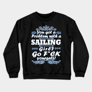 Sailing Sailboat Sea Women Girls Captain Crewneck Sweatshirt